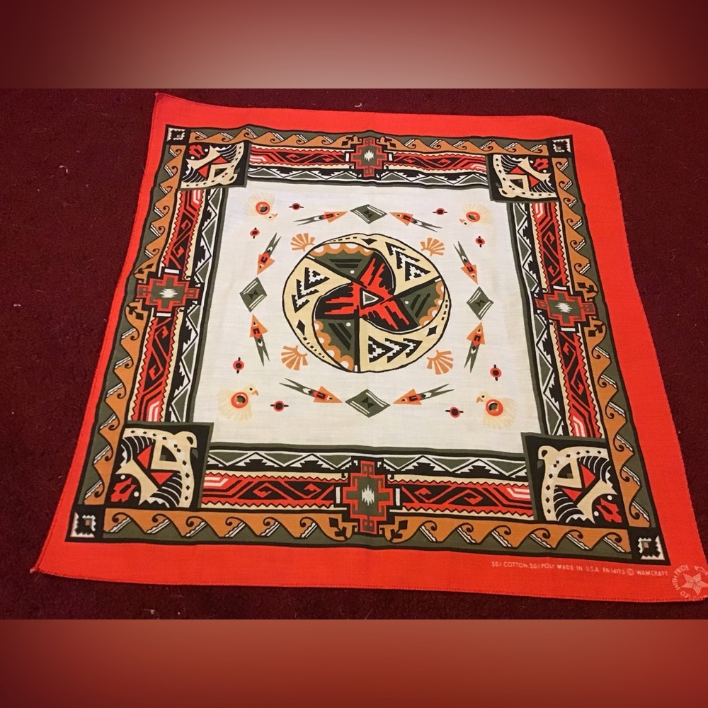 WAMCRAFT SOUTH WEST MOTIF SCARF BANDANA GUC